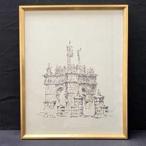 Schets met pen en inkt van de "Calvaire de Pleyben" 2026_03_#22