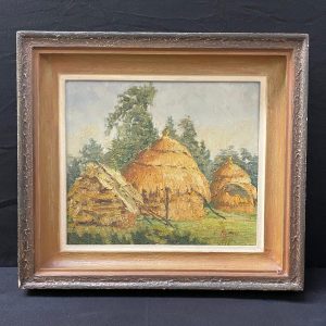 Hooimijten in een landschap "L.Goossens" 2026_03_#20