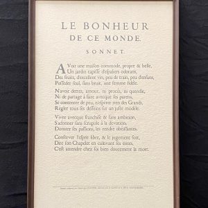 Sonnet "Le Bonheur de ce Monde" 2026_03_#21