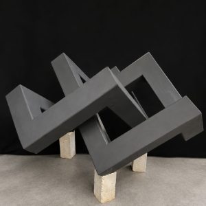 Abstract sculptuur mat zwart staal 2026_06_#01