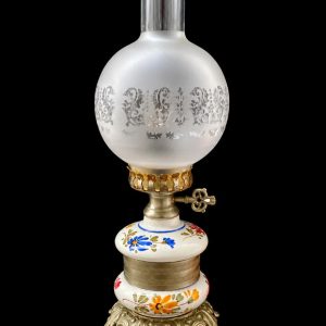 Decoratieve antieke/vintage tafellamp in olielampmodel 2026_10_#28